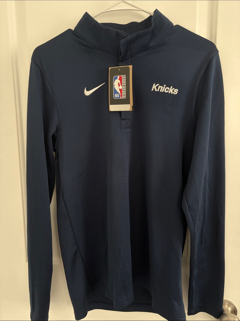 Nike Dri-Fit Navy Knicks Half-Zip Pullover - S